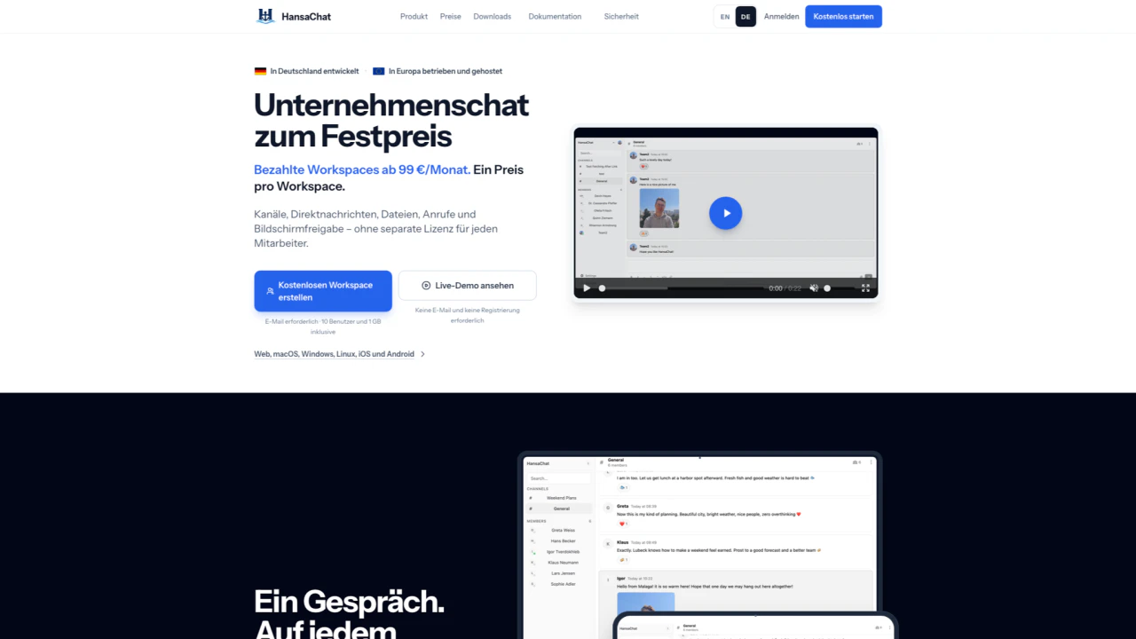 HansaChat als Unternehmenschat